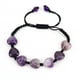 thumbnail image 1 of Nvzi Pulsera de cuentas hecha a mano, pulsera tejida con corazón de piedra natural, pulsera simple y ajustable (morado), 1 of 5