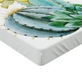 thumbnail image 2 of Ambesonne Flower Fitted Sheet, Plant Spikes Cactus, Twin XL Size, Blue and White, 2 of 3