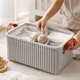 thumbnail image 4 of Large Capacity Baby Storage Basket, Corduroy Nursery Organizer with Handles for Toys, Clothes and Diapers, Soft Storage Bin for Baby Room, Birthday Gift Idea, 4 of 7