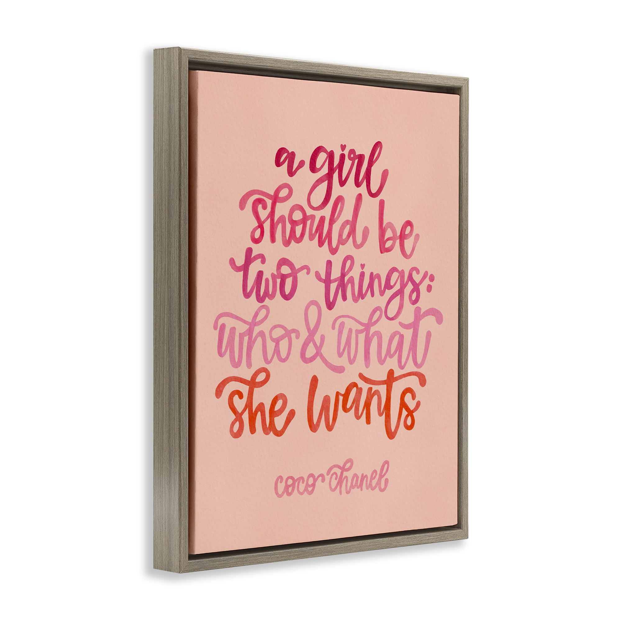 Stupell Industries Where & What She Wants Typography Painting Brown Floater Framed Art Print Wall Art, 25 x 31