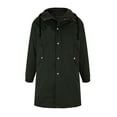 thumbnail image 4 of BVnarty Men's Long Sleeve Hooded Trench Coat Button Zipper Outwear Solid Color Windbreaker Jacket Lightweight Loose Fit (Army Green,L), 4 of 6