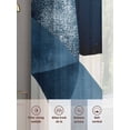 thumbnail image 6 of Abstract Geometric Sheer Curtains 45 Inch Long 2 Panels, Blue Gold Beige Dynamic Texture Light Filtering Rod Pocket Curtains, Sheer Voile Drapes for Living Room Bedroom, 52"x45", 6 of 8