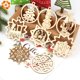 thumbnail image 3 of Copos de nieve naturales con forma de ciervo, adornos colgantes de Chip de madera de Navidad, adornos de Navidad, decoraciones de regalos para niños, 10 piezas, 3 of 4
