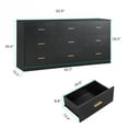 thumbnail image 3 of 68.5" Natural Wood 9-Drawer Dresser - Wide Storage Chest with Golden Handles, 3 of 7