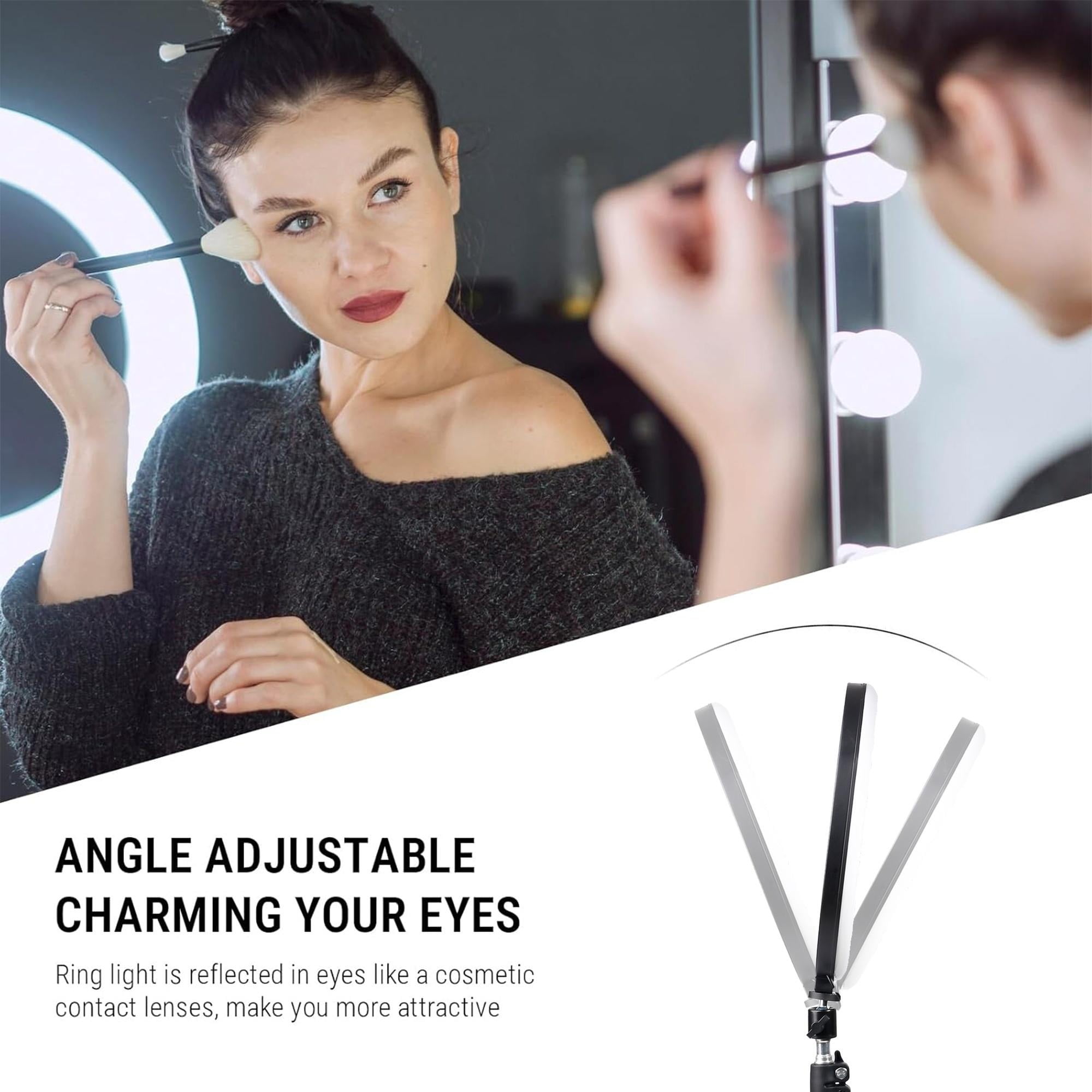 ZOMEI 10" Adjustable LED Ring Light with 63" Extendable Tripod & Phone Holder - for Live Streaming, Studio/Food Photography, USB Powered, 3 Color Modes (Warm/White/Cool), Button Control