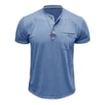 thumbnail image 4 of pstuiky camisetas de manga corta para hombre, Blusa de manga corta con cuello vuelto, bolsillos y botones de colores lisos para hombre camisas casuales para hombre xl, 4 of 7