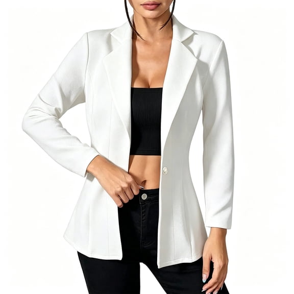 CHGBMOK Blazers for Women Dressy Business Casual Suit Jackets Notched Neck Loose Fit Suit Jackets