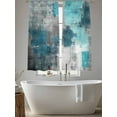 thumbnail image 5 of Teal Grey Sheer Curtains 72 Inch Length 2 Panels Set for Living Room/Bedroom, Modern Oil Painted Abstract Art Aesthetics Curtain Sheers Drapes Rod Pocket Curtains Window Treatment Set 52''x72''x2, 5 of 7