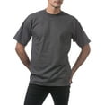 thumbnail image 3 of Pro Club Men's 6.5 oz Heavyweight Cotton Short Sleeve T-Shirt, Charcoal, 3X-Tall, 3 of 6