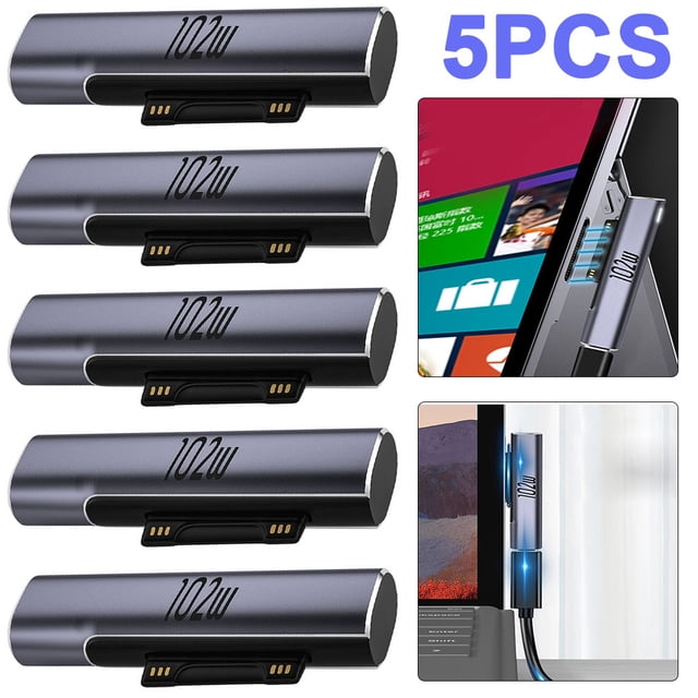 Adaptador Cargador Convertidor Carga Rápida 5 Uds. para Microsoft Surface A Tipo C PD