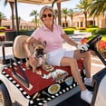 thumbnail image 3 of Golf Cart Seat Covers for 2 Seater,Cheg Red Microfiber Cart Seat Towel Blanket,Black White Check Buffalo Plaid Grid Lattice Absorbent Breathable Non Slip Bench Seats Protector for Golf Course 51"x31", 3 of 9