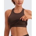 thumbnail image 4 of CRZ YOGA Womens Ribbed Longline Sports Bra Racerback Padded Slim Fit Crop Tank Top with Built in Pads, 4 of 5