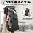 thumbnail image 5 of ELEHOLD Case for Samsung Galaxy A54 5G, RFID Blocking Zipper Leather Wallet Stand Case with Card Slot & Wrist Strap & Ring Holder,Black, 5 of 10