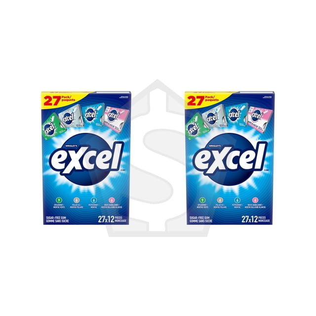 Excel Assortiment de Gommes Sans Sucre - Lot de 2