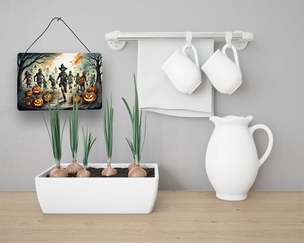 Carolines Treasures DAC2286DS812 12 x 8 in. Unisex Zombies Spooky Halloween Wall or Door Hanging Prints