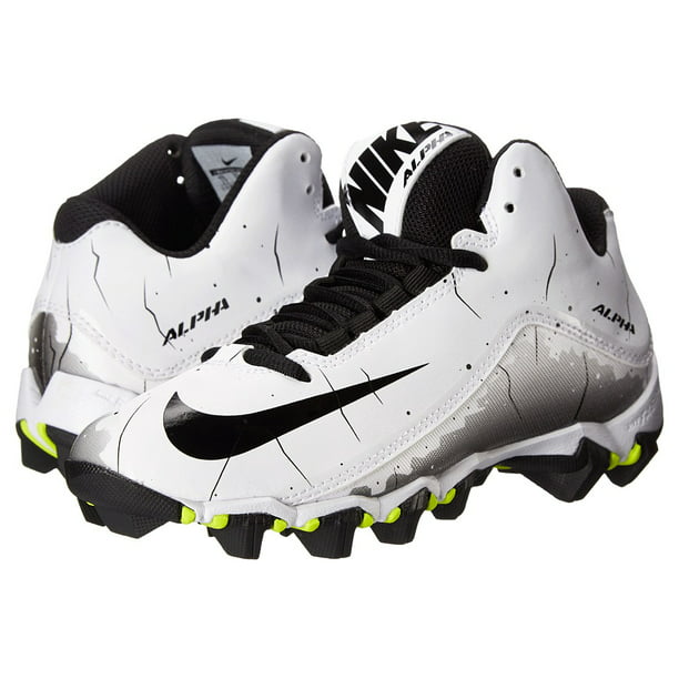Nike Alpha Shark 2 3/4 Boy's Football Cleat, White/Black, 12c US -