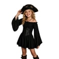thumbnail image 3 of Sanphen Girls Pirate Costumes 2 Pieces Dress with Belt Set Halloween Party Dress Up, 3 of 9