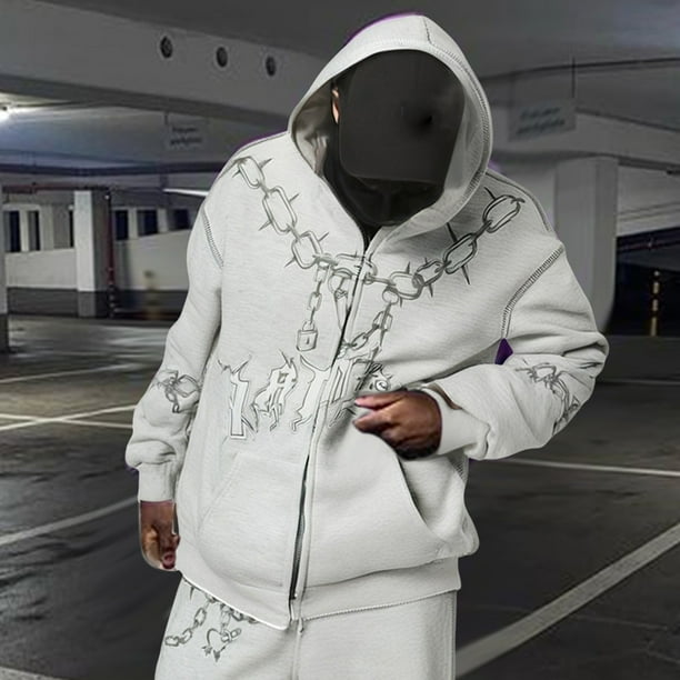 WILLBEST Sudadera con Capucha para Hombre y Mujer, Estilo Hip Hop, Informal, Estilo Urbano, con Cremallera y Capucha Chica