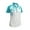 Algiers Blue/White, variant on Monterey Club Women's Wild Rose Stamp Contrast Golf Polo Shirt #2384