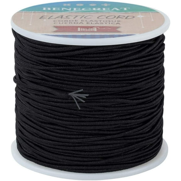 1.5mm Black Elastic Cord 76 Yard Stretch Thread Beading Cord Fabric Crafting String Rope for DIY Crafts Bracelets Necklaces DIY