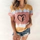 thumbnail image 2 of Mujeres Casual Cuello Redondo Manga Corta Estampado Jersey Blusa Camiseta Tops Sueltos OAVQHLG3B Store  lin121212, 2 of 4