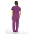 thumbnail image 2 of 11149W Just Love Women's Scrub Sets / Medical Scrubs / Nursing Scrubs - L (Large, Eggplant With Royal Blue Trim), 2 of 3