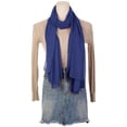 thumbnail image 2 of INSPIRAR CHIC Bufanda de Chiffon Sólido para Mujeres Ligera Suave Sheer Larga Envoltura para la Cabeza Chal Bufandas Azul Real 68.9x29.5 pulgadas, 2 of 7