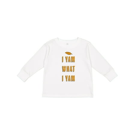 

Inktastic Thanksgiving I Yam What I Yam Funny Gift Toddler Boy or Toddler Girl Long Sleeve T-Shirt
