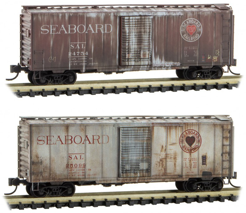 Micro Trains Mtl N Scale 40ft Sd Box Cars Seaboard Air Line Sal Weathered 2 Pack Walmart Com