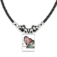 thumbnail image 1 of animal forma de corazon cartoon butterfly collar a mano colgante de cuerda de cuero Unbranded M, 1 of 3