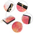 thumbnail image 3 of PU Leather Zipper Card Case Credit Card Holder Small Wallets Abstract Rose Watercolor Pattern, 3 of 7