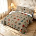 thumbnail image 3 of Erosebridal Kawaii Beetles Twin Quilt Set,Cute Theme Twin Coverlet Set,Tan Red,2pcs,1 Bedspread and 1 Pillowcase, 3 of 7