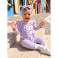 thumbnail image 5 of Cjfdfy  Newborn Baby Girls Fall Outfit Long Sleeve Little Sister Letter Embroidery Striped Romper And Pants Headband 3-piece Set Infant Baby Girl Ruffle Ribbed Fall Winter Clothes, 5 of 9