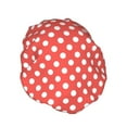 thumbnail image 2 of YFYANG Women's Double Waterproof Shower Cap, Classic Red Vintage Polka Dots Reusable Hair Cap for All Hair Styles and Head Sizes, 2 of 9