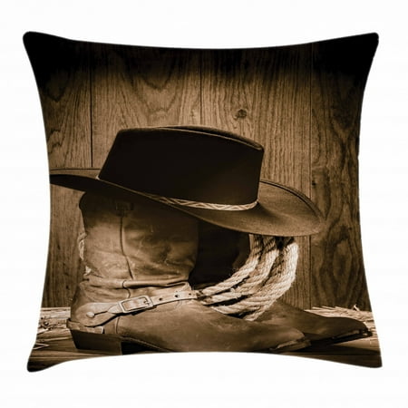 Western Decor Throw Pillow Cushion Cover Wild West Themed Cowboy