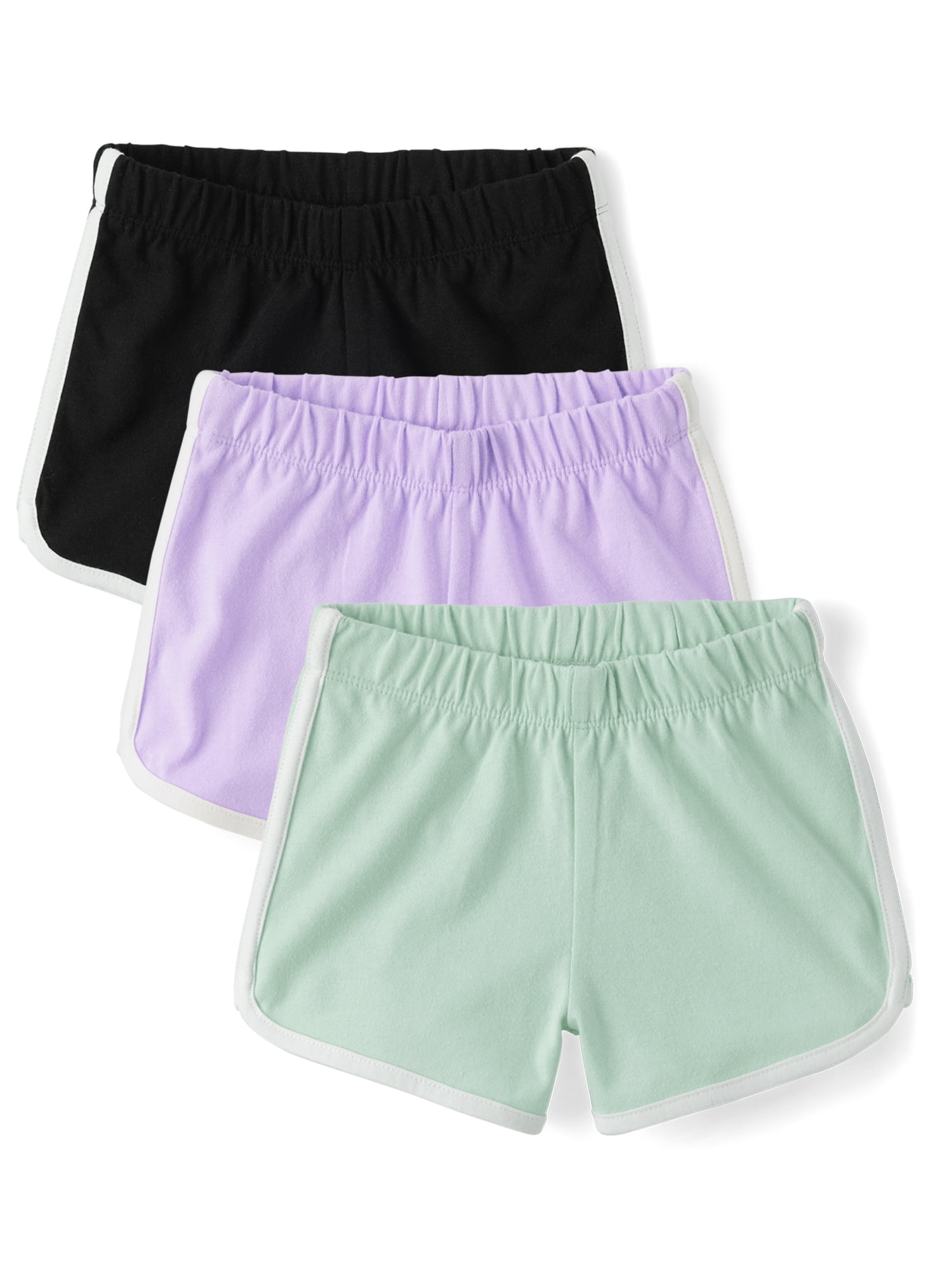 The Children's Place Toddler Girls Contrast Hem Dolphin Shorts, 5-Pack, Sizes 12M-5T