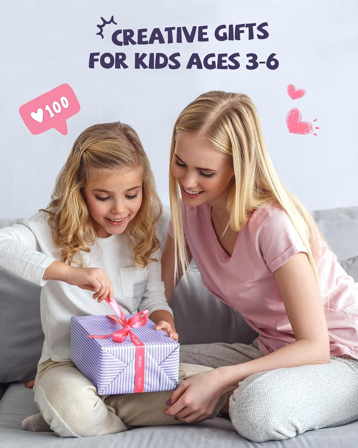 Ruko 6088 Programmable Robot with Gesture, Remote & APP Control, Rechargeable Robots Toys for Boys and Girls, Interactive LED Faces, Q&A Games, Gift for Kids 3–6, Pink