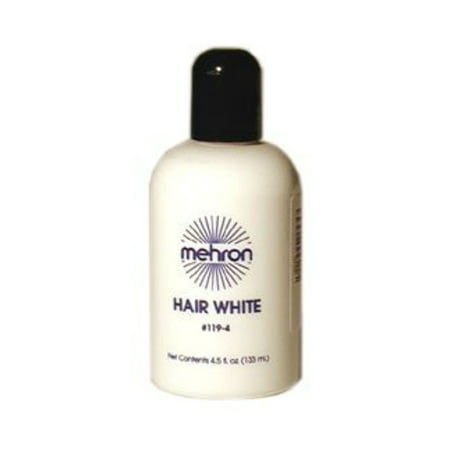 Mehron HAIR WHITE 4.5 Oz. Professional Washable Theatrical Hair Color (Best Box Hair Dye For Damaged Hair)