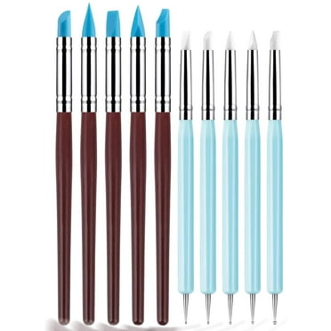 Silicone Clay Sculpting Tool - 10Pcs Modeling Dotting Tool for Pottery Craft, Rock, Nail, Blending, Drawing