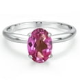 thumbnail image 3 of Gem Stone King 14K White Gold Pink Mystic Topaz Solitaire Engagement Ring for Women | 1.30 Cttw | Oval 8X6MM | Gemstone November Birthstone | Size 5, 3 of 6