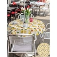 thumbnail image 6 of Outdoor Tablecloth with Umbrella Hole Zipper Yellow Lemon Round Tablecloth 54" Waterproof Outside Table Cloth Summer Fruit Flower Retro Watercolor Beige Patio Table Cover Tablecloths for Picnic Party, 6 of 8