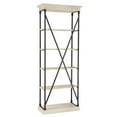 thumbnail image 4 of Weston Home Cabana 5 Shelf Wood and Iron X-Back Bookcase, Ivory White, 4 of 5
