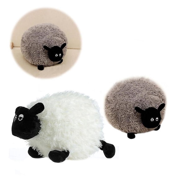 Peluche Douce Personnage Mouton Blanc/gris Jouets en Peluche pour Enfants Bébé Ou Coussin