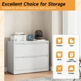 thumbnail image 2 of Topass Lateral File Cabinets with Lock, 2 Drawer Steel Wide Filing Organization Storage Cabinets, Steel File Cabinet for A4 Legal/Letter Size, Assembly Required (White, 2 Drawer - 36" W), 2 of 7