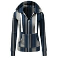 thumbnail image 2 of Womens Casual Blazers Jacket Open Front Feminine Temperament Hoodie Sweater Sports Cardigan Zipper Hoodie Blue Classic Outerwear XXL, 2 of 3