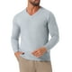 thumbnail image 5 of SUÉTER DE PULLOVER DE PUNTO DE COLOR SÓLIDO DE MANGA LARGA CON CUELLO EN V PARA HOMBRE S GRIS CLARO, 5 of 6