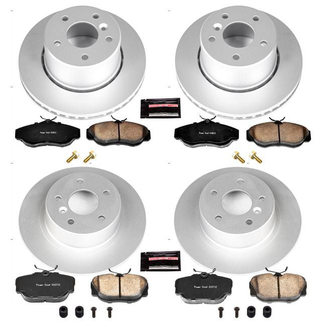 PowerStop Front and Rear Geomet Coated Brake Rotor and Pad Kit Fits: LAND ROVER Select Models CRK6153