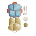 thumbnail image 2 of Microwave Safe Compartmentalized Lunchbox, Durable Plastic Bento Box with Fork Spoon Sauce Container, Portable School Work Meal Prep Kit for Adults Easy Clean Dishwasher Safe, Blue, 2 of 6