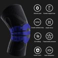 thumbnail image 4 of Knee pads, knee compression sleeve support with patella gel pads and side spring stabilizers,-black and purple single-M, 4 of 5