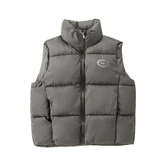 Gubotare Puffer Vest Boys Boys Puffer Vest Kids Sleeveless Lightweight Puffy Down Jacket with Hood Size 7-8 (Grey,7-8 Years)